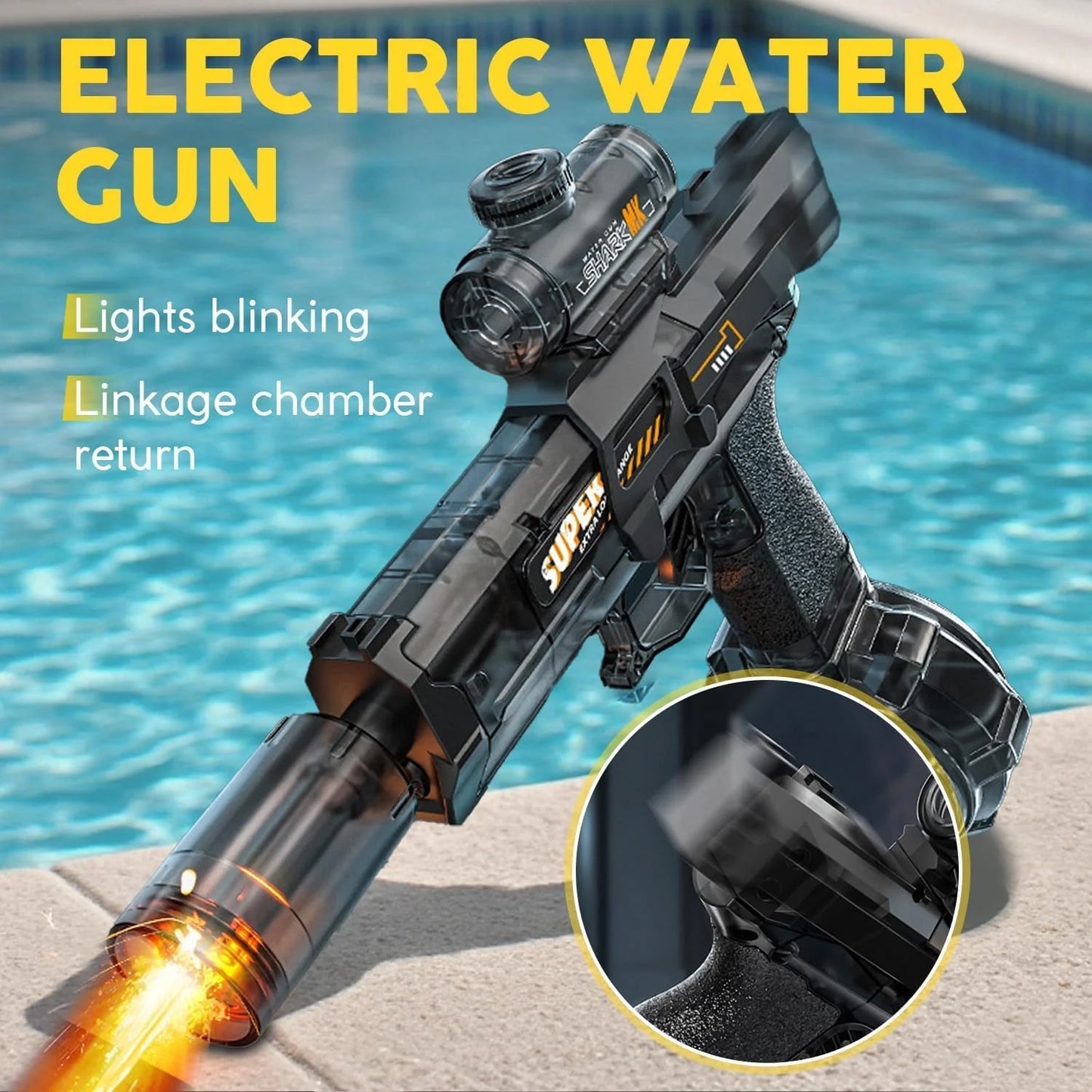 Pistolet à eau électrique automatique noir