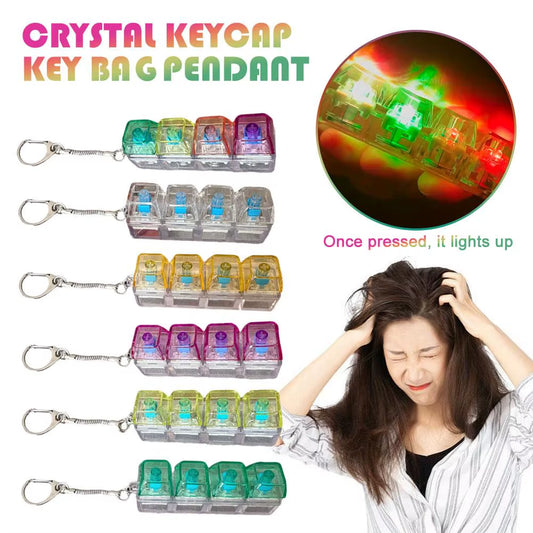 Porte-clés fidget LED anti-stress transparent