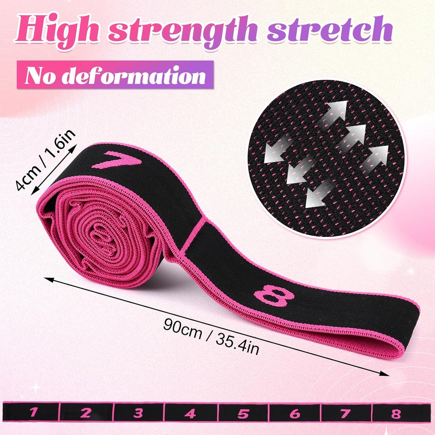 Bandes de résistance fitness 3 pièces avec repères numérotés