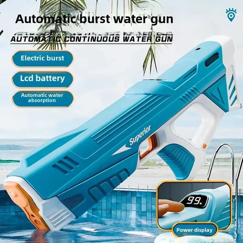 Pistolet à eau électrique Spyrago bleu avec écran LED