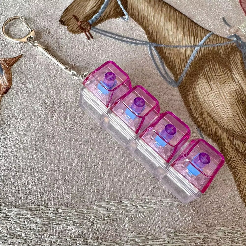 Porte-clés fidget LED anti-stress transparent