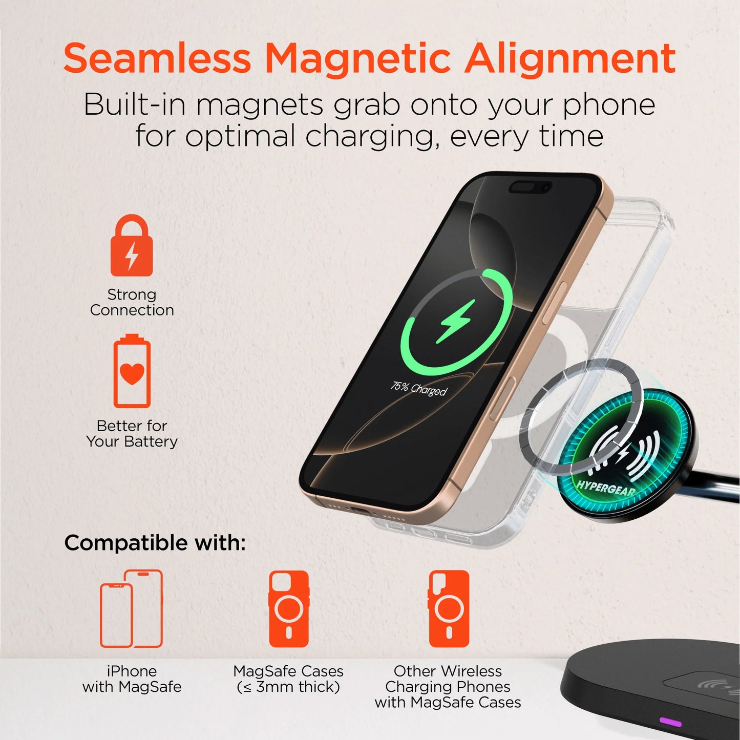 Station de charge MagSafe 3-en-1 HyperGear MaxCharge Pro