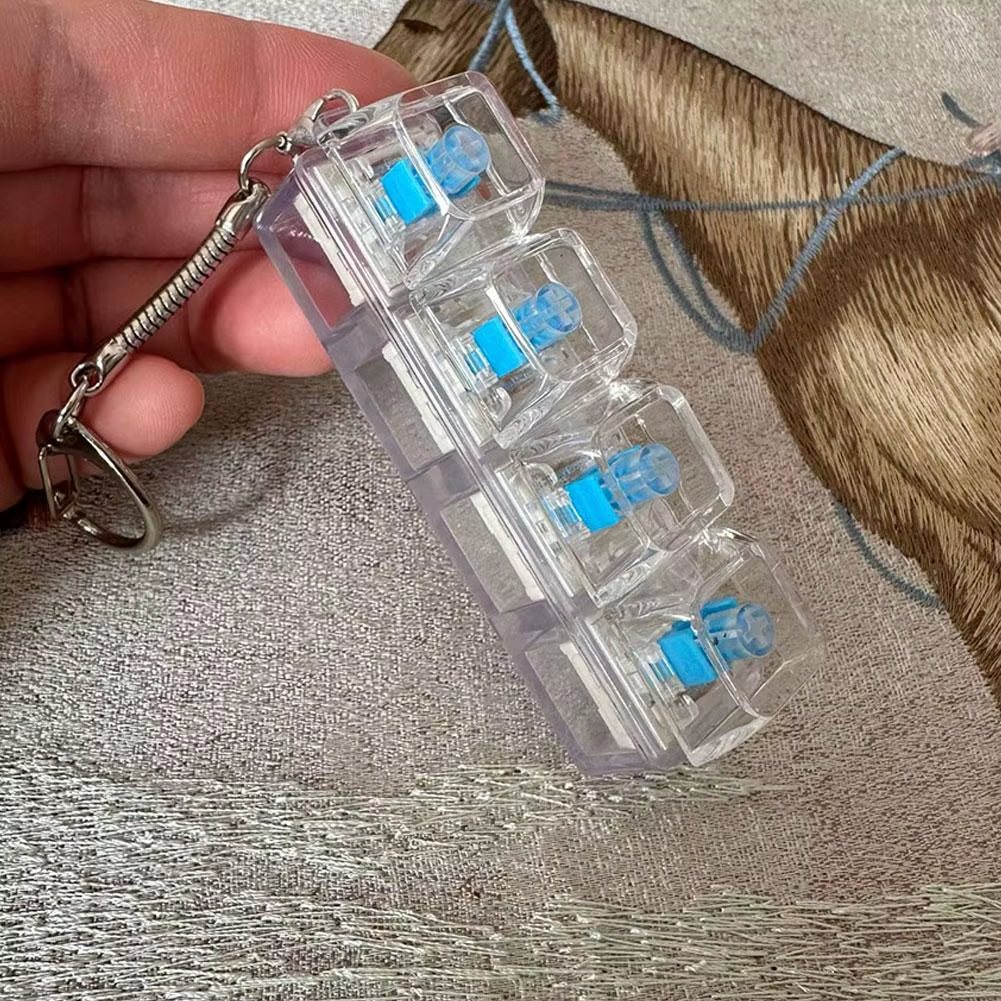 Porte-clés fidget LED anti-stress transparent