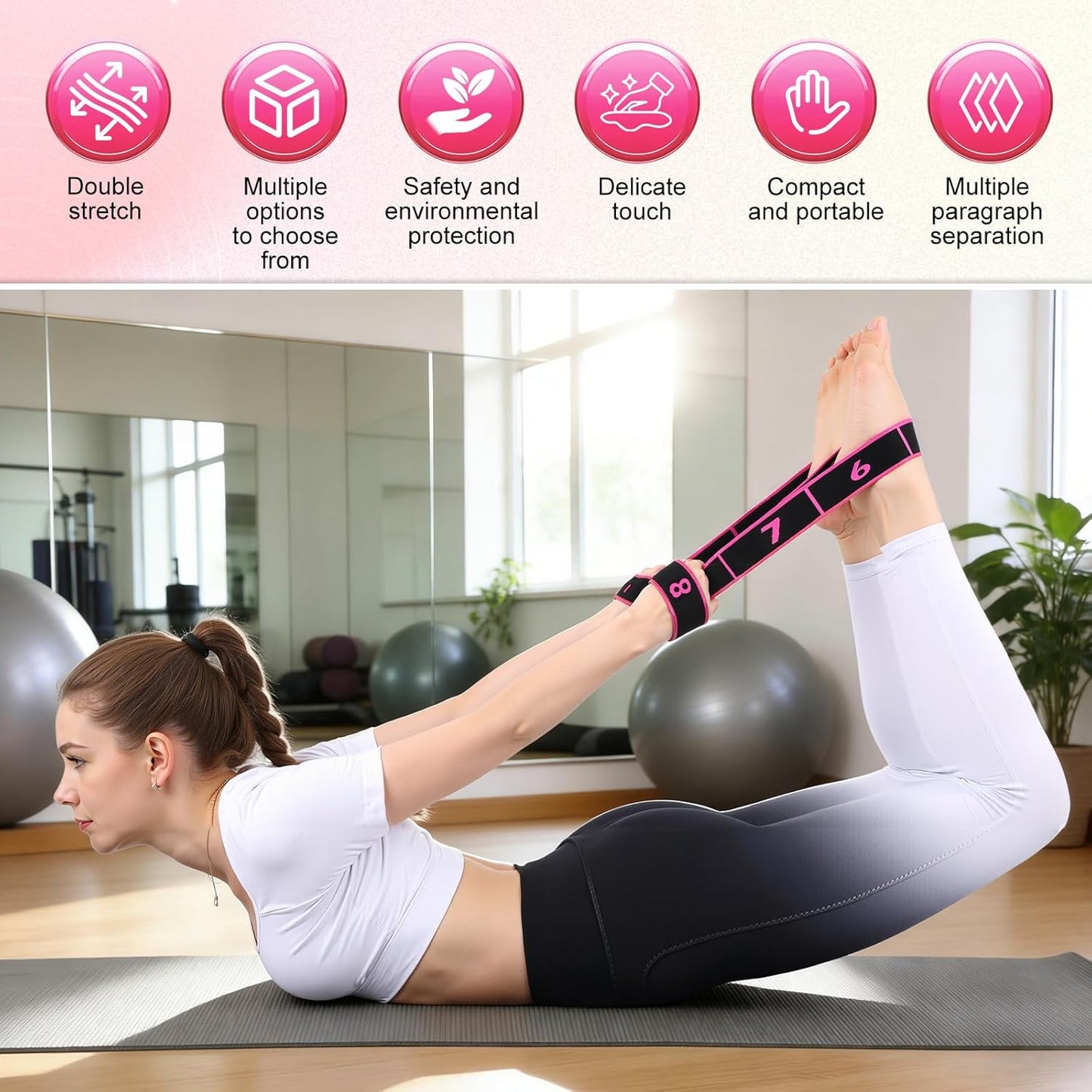 Bandes de résistance fitness 3 pièces avec repères numérotés