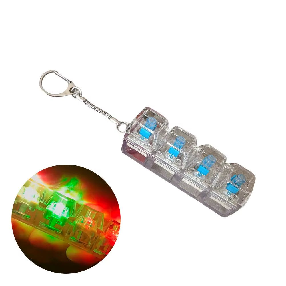 Porte-clés fidget LED anti-stress transparent