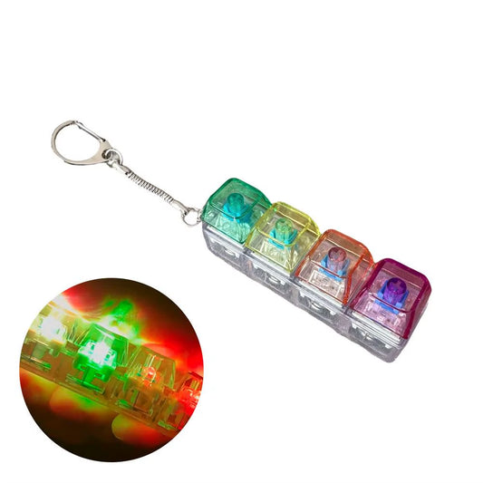 Porte-clés fidget LED anti-stress transparent