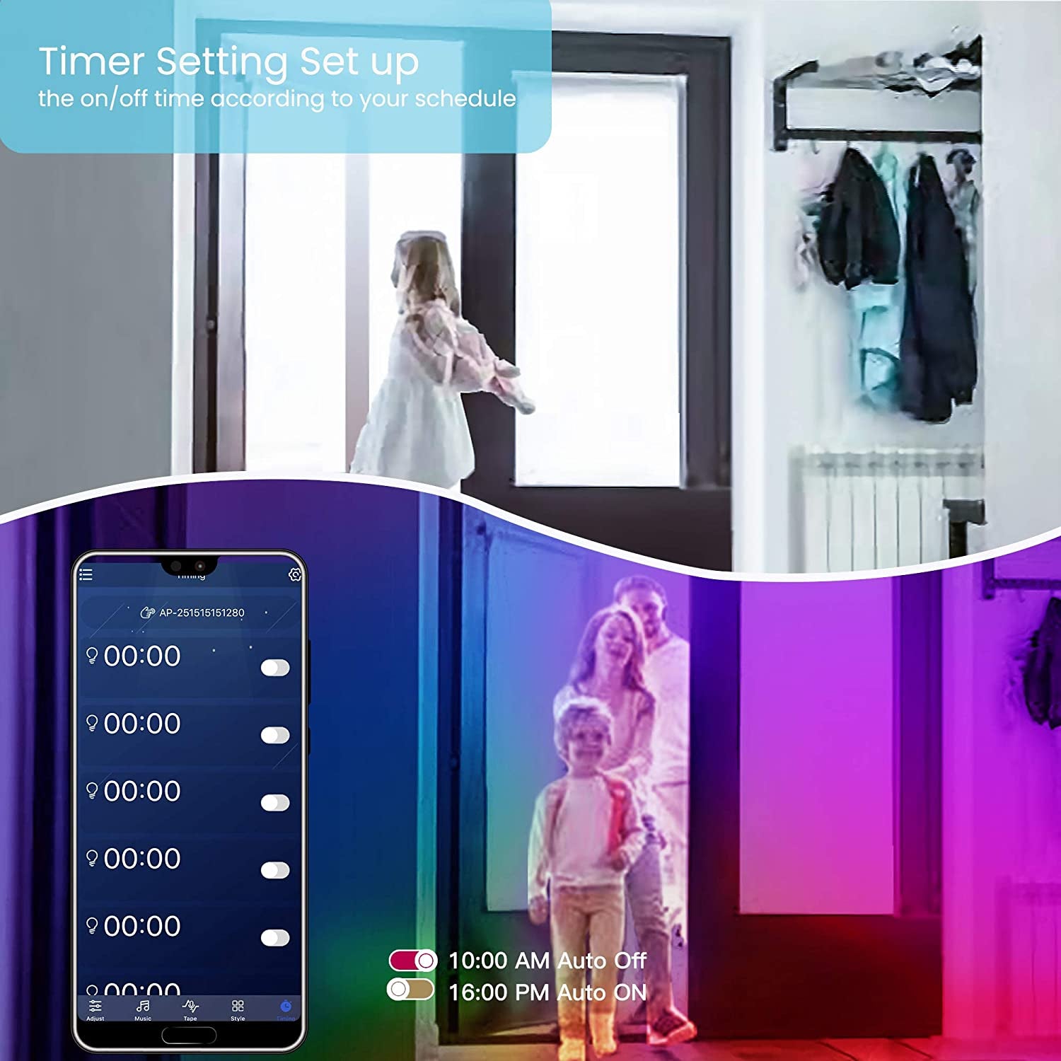 Ruban LED 15m Bluetooth avec télécommande
